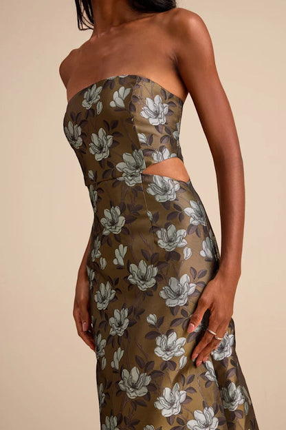 Olive Bloom Reverie Gown