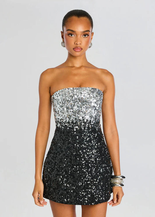 Midnight Contrast Mini Dress