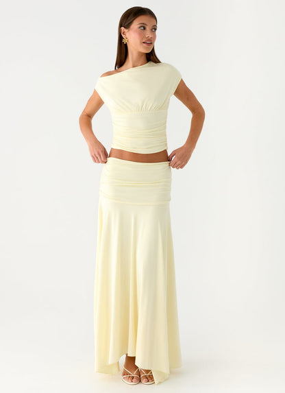 Liana Asymmetrical Top - Yellow