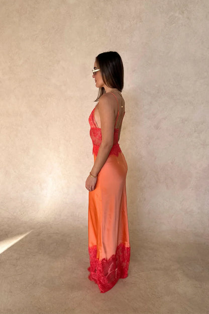 Sunset Élan Lace Satin Gown
