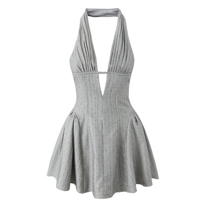 Silver Dottie Crystal Mini Dress
