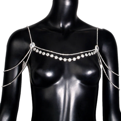 Rhinestone Tassel Shoulder Chain – Glam Dress Accessory