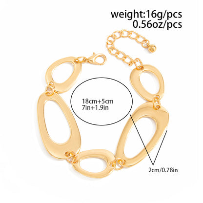 Gold O-Ring Hollow Chain Jewelry Set
