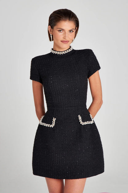 Black Couture Pocket Dress