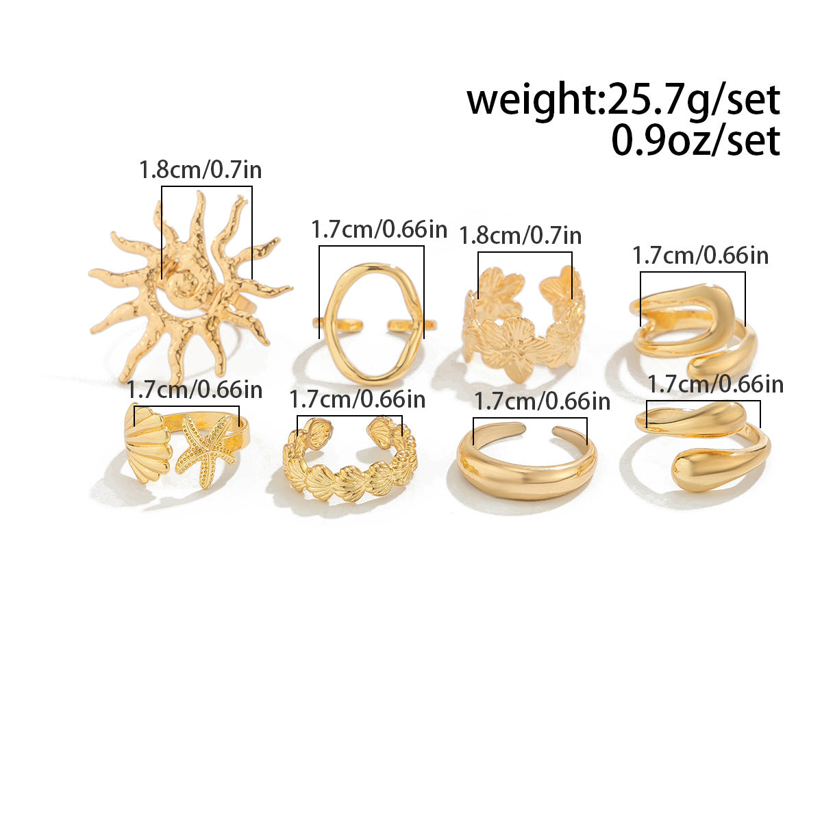 Solara Coast Open Ring Set