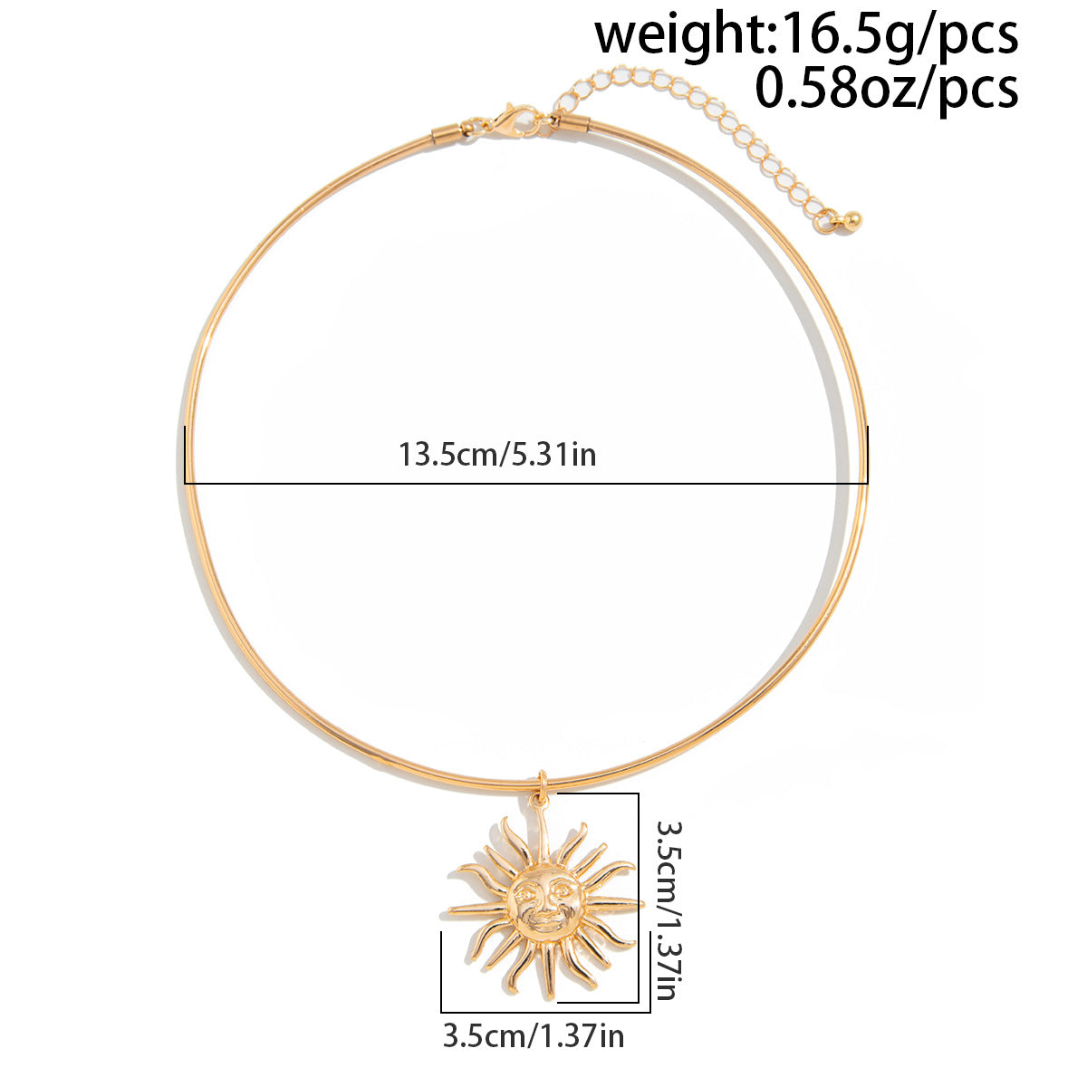 Soléa Vintage Sun Pendant Necklace