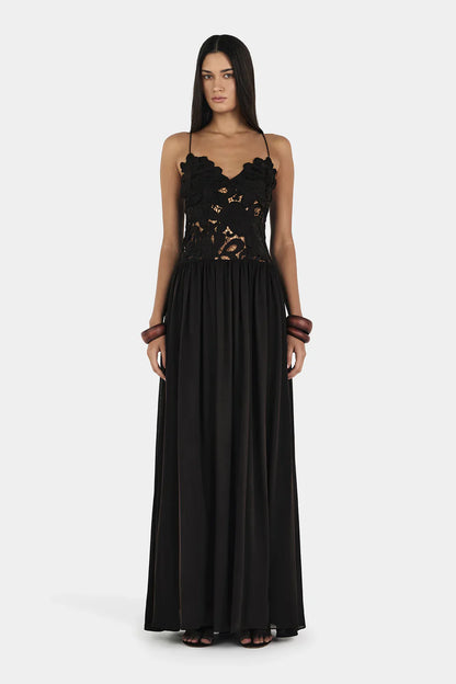 Midnight Lace Whisper Maxi Dress