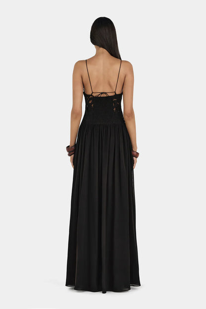 Midnight Lace Whisper Maxi Dress