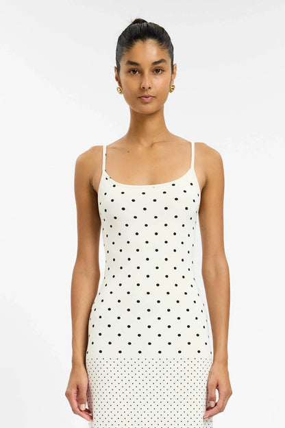 Slip Dress | White Polka
